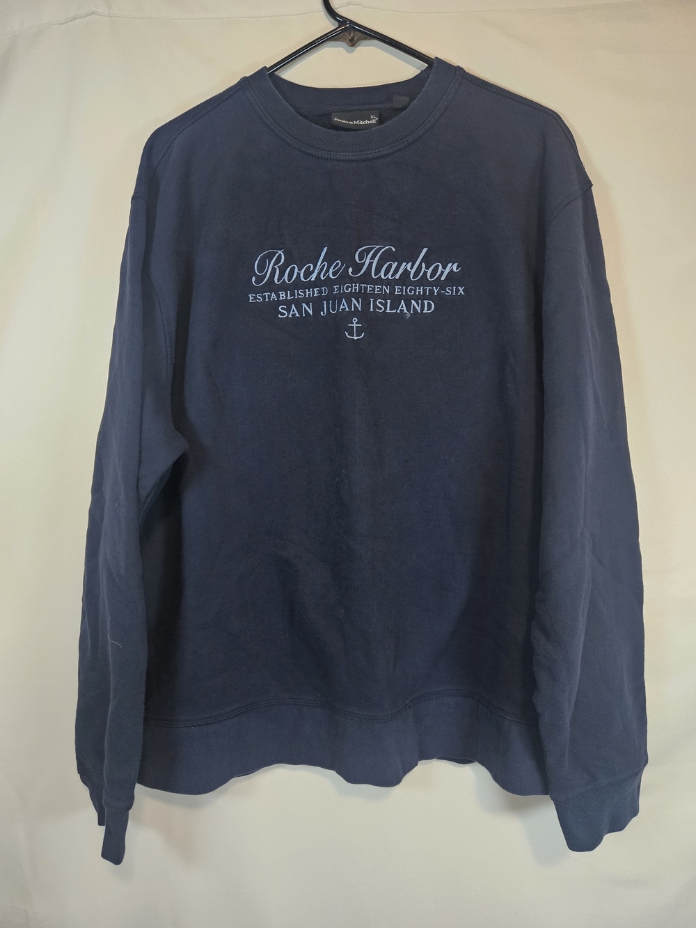 Roche Harbor Navy Crewneck Sweatshirt for Men San Juan Island